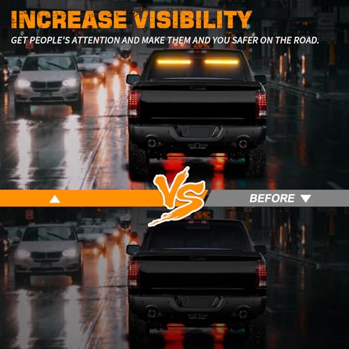 XRIDONSEN 2X 17.7 inch Traffic Advisor Light Bar Amber Strobe Lights - color: Amber