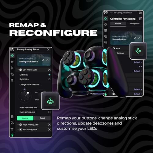 ByoWave Proteus Controller Kit – Modular Gaming Controller with 15+ Interchangeable Parts, Custom Remapping & LED Lighting – Works with PC, Steam Deck & Xbox Series X|S – Lithos Collection Limited Edition