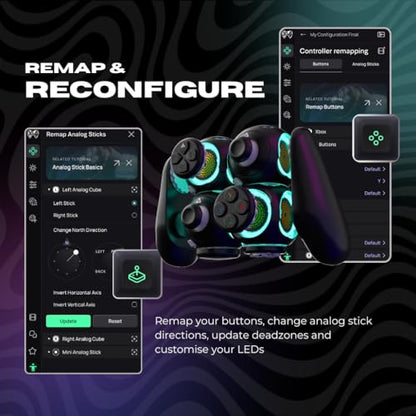 ByoWave Proteus Controller Kit – Modular Gaming Controller with 15+ Interchangeable Parts, Custom Remapping & LED Lighting – Works with PC, Steam Deck & Xbox Series X|S – Lithos Collection Limited Edition