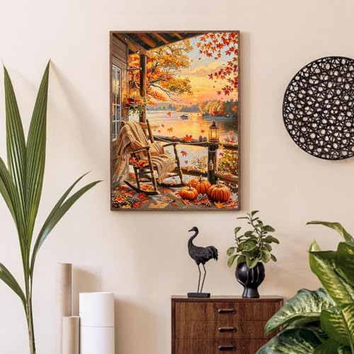 YOLENIX Autumn Twilight Diamond Art Kits for Adult Diamond Painting Kit - color: DP05693