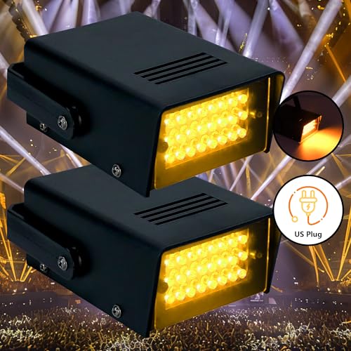 ENUOLI Mini LED Strobe Light Yellow Color 24 Super Bright LED Party Light - color: Yellow