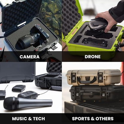 NANUK 909 Travel Hard Case with Customizable Cubed Foam – Waterproof Camera Case, 12.6” x 9” x 4.4”, Lightweight, Lockable, Dustproof, Impact-Resistant & Durable Protective Case – Graphite - color: Graphite