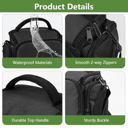 Ainiv DSLR Camera Bag, Large Waterproof Anti-Shock SLR Camera Case, Black - color: Black
