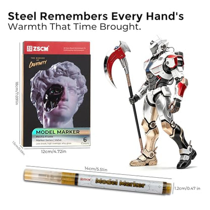 ZSCM Liquid Gloss Shimmer Markers, 6 Colors 3D Models Paint Pens - color: 6 Packs-Shimmer