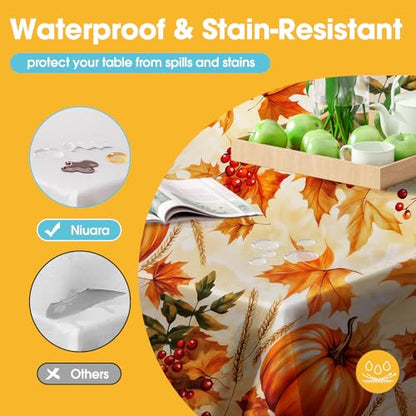 Niuara Fall Pumpkin Plastic Table Cloth Disposable, 4 Pack, 54 x 108 in - color: Fall Pumpkin, size: 54" x 108" - 4 Packs