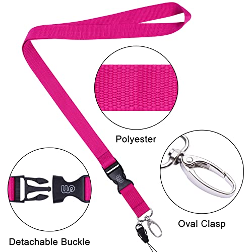 Wisdompro Office Lanyard, 5 Pack 23 inch Neck Strap Lanyards - Hot Pink - color: 5pack Hotpink