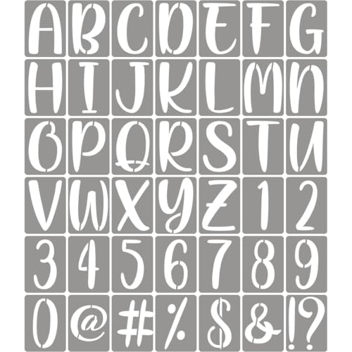 10 Inch Letter Stencils for Painting - 42 Pack Alphabet Letter Number Templates with Signs, Reusable Plastic Alphabet Stencils for Chalkboard Fabric Rock Wood Crafts Painting - size: 10 Inch