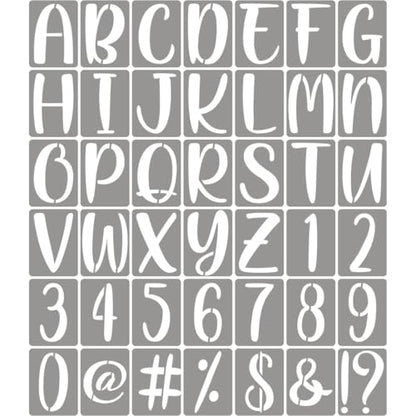 10 Inch Letter Stencils for Painting - 42 Pack Alphabet Letter Number Templates with Signs, Reusable Plastic Alphabet Stencils for Chalkboard Fabric Rock Wood Crafts Painting - size: 10 Inch