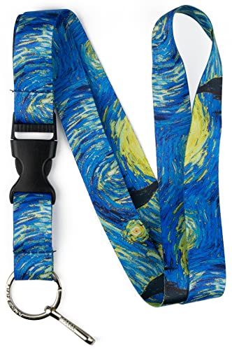 Limeloot Lanyard for Keys, ID Badge, Accessories | Neck Lanyard for Men and Women with Quick Release Buckle and Flat Ring - color: Starry Night