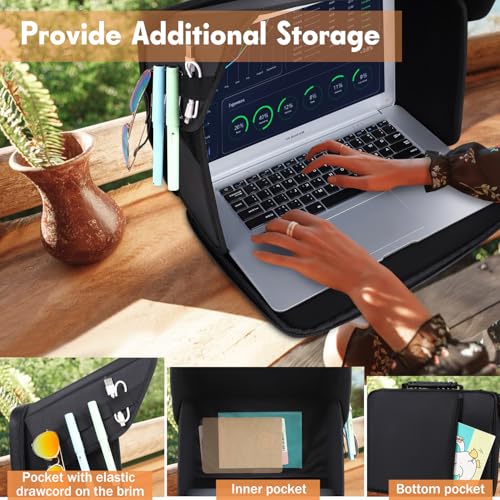 Laptop Sun Shade Laptop Sun Glare Shield Privacy Screen Hood 12-14'' - size: 12-14in