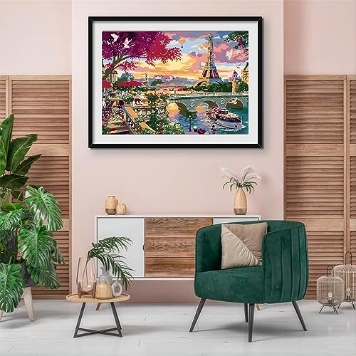 QUITEDEW Eiffel Tower Paint by Number Kit for Adults,16x20 Inch - color: A6-eiffel tower