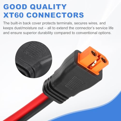 MECCANIXITY XT60i to O Ring Terminal Cable, 12AWG 10FT 300V XT60i Female to O Ring Eyelet Terminal Plug Connector for Lithium Batteries Solar Power Systems FPV Racing Drones - size: 12AWG 10FT, style: 300V