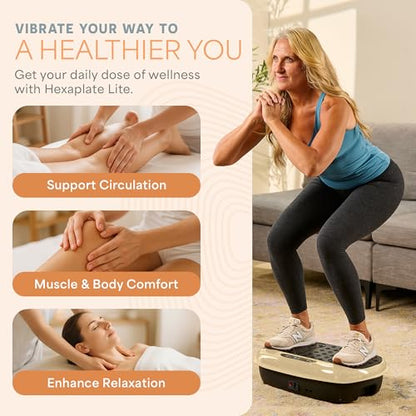 Lifepro HexaPlate Lite Compact Vibration Plate with Magnetic Acupoints - color: Light Gold