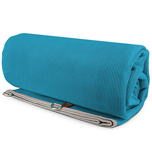 CGEAR Original Sand-Free Outdoor Camping Mat – Beach, Picnic & Camping Ground Mat with Carry Pouch - color: Blue/Green, size: 8' x 8'