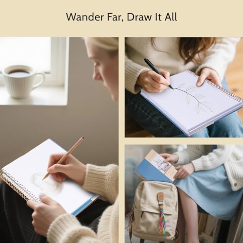 Yoment Small Sketch Book 5.5"x8.5",Mini Sketchbook,Spiral Bound,100 Sheets - color: 3-Blue, size: 5.5 x 8.5
