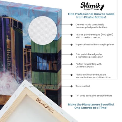 Creative Mark Mimik Recycled Stretched Canvas - 5x7 Box of 3 - Made from Recycled PET Plastic Bottles - Durable Archival Weave - Triple Acrylic Primed Painting Canvases - 400gsm, 1 - size: 5x7"