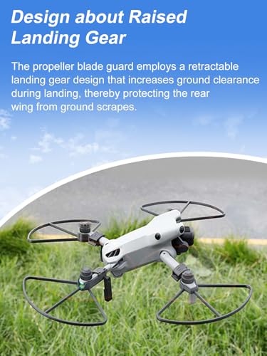 Propeller Guard Compatible with DJI Mini 5 Pro – Anti-Collision Guard,Quick Release Removable Prop Blade Protector Compatible with DJI Mini 5 Pro Accessories,Shockproof (Black+Landing Gear)