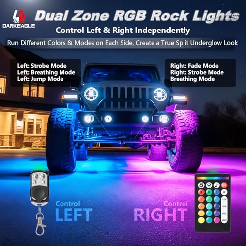 8Pods RGB LED Rock Lights Multicolor Underglow Accent Light Kit 12V - size: 8Pods