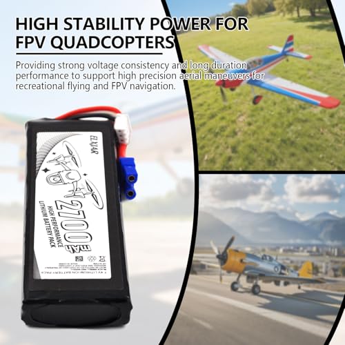 (2-Pack) 7.4V 2700mAh 10C Li-Po Battery for Hubsan X4 H501S, H501C
