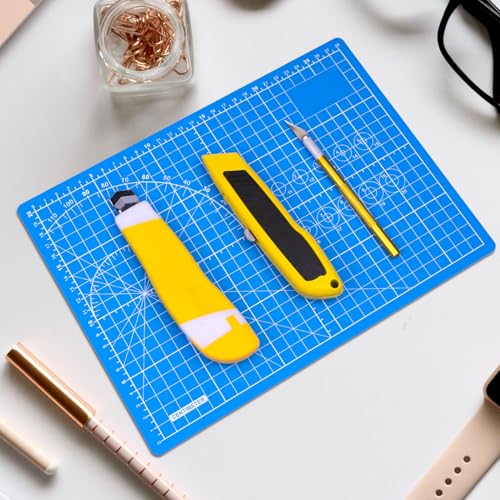 DIYSELF 8in×6in Cutting Mat, Self Healing Cutting Mat, A5 Craft Mat - color: Blue, size: 8"L x 6"W
