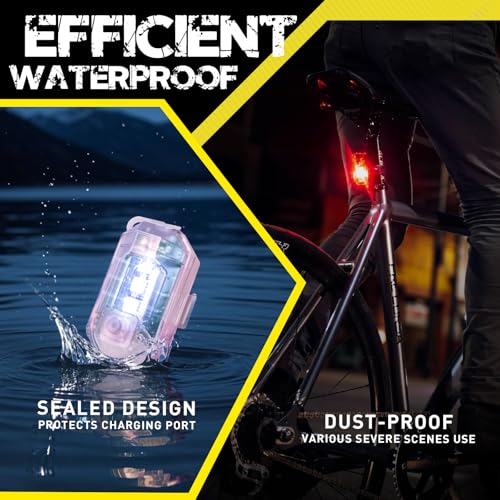10PCS High Brightness Led Strobe Light with Remote Control, 8Colors Rechargeable LED Lights IP65 Waterproof Anti-Collision Led Emergency Warning Lights for Car Motorcycle Truck Drone Aircraft Bike