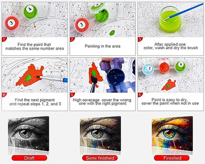 TUMOVO Colorful Eye Paint by Numbers Gift for Adults Beginners - color: Eyes