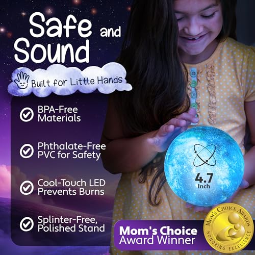 Mind-Glowing Galaxy Moon Lamp, 16 Colors, Touch/Remote Control (4.7 inch) - color: Galaxy, size: 4.7 Inch