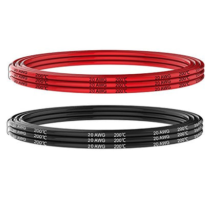 20awg Silicone Electrical Wire Cable 2 Colors Tinned Copper 10ft Each - size: 2 Colors each 10FT, style: 20AWG