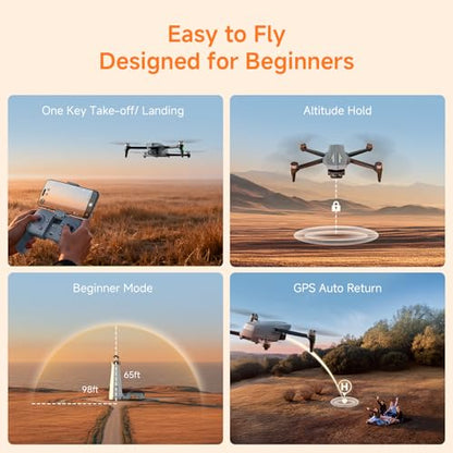 Ameta S20 GPS Drone with Camera for Adults & Kids,4K UHD,Cool Toys Gifts