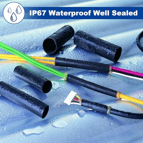 1/2" Heat Shrink Tubing, 32.8 Feet Roll Industry Marine Grade 3:1 Shrink Ratio Shrink tubing, Adhesive Lined Heat Shrink Tube, 1/2 Waterproof Shrink Tube for Wires Home Marine Automotive-Black - size: 1/2" -32.8 Feet