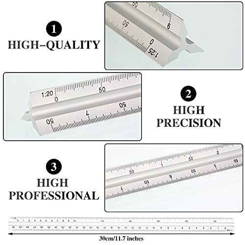Zonon 10 Pcs Architect Scale & Geometric Drawing Template, Stylish, Yellow - color: Yellow, style: Stylish