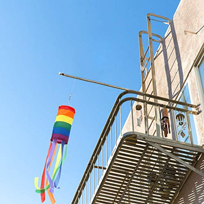 Boao 2 Pcs 24 Inch Rainbow Pride Windsocks for Outdoor Decor, Horizontal