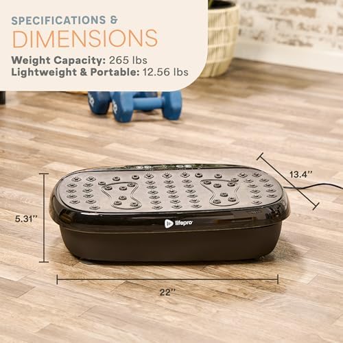Lifepro HexaPlate Lite Compact Vibration Plate with Magnetic Acupoints - color: Black