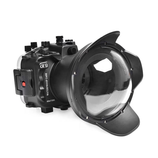 Seafrogs [40m/130ft] Underwater Camera Housing Diving Case w/Sea Frogs WA005-F 6" Dome Port Kit, for Sony A9 with Sony FE16-35mm F4