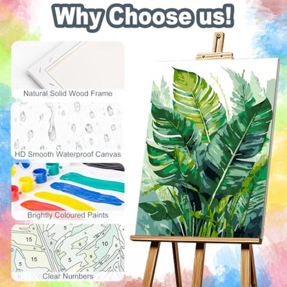 Kalonyth Plants Framed Paint by Numbers Kit for Adults Beginner 8x12 inch - color: Frame-OP-US13