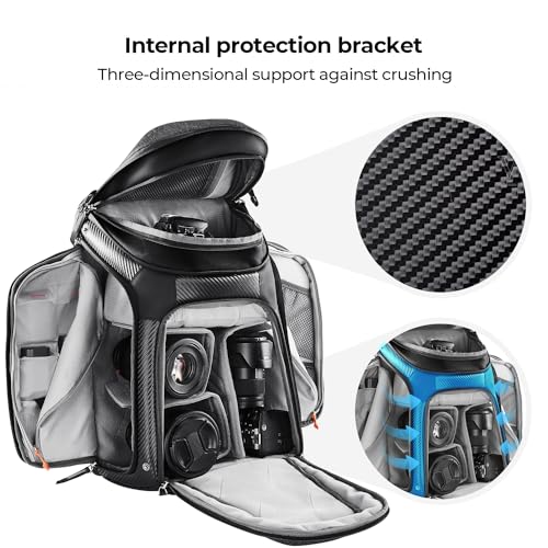K&F CONCEPT Camera Backpack, Photography DSLR Camera Bag - color: 03-black