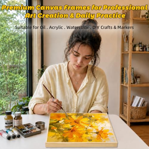 3 Pack 12 x 16 inch Floater Frame Canvas with Cotton-Linen Blend (400 GSM) - size: 3pk - 12x16"