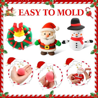 Capoda 18 Set Christmas DIY Craft Kit Christmas Air Dry Clay Kit - style: Christmas