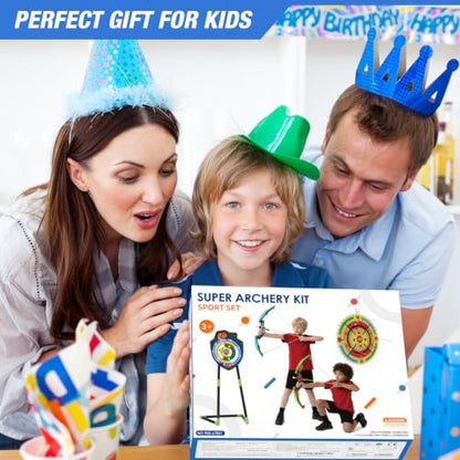 HYES 2 Pack Kids Bow and Arrow with 29" Dart Board & LED Dinosaur Target - size: 2 pack-led dartboard target
