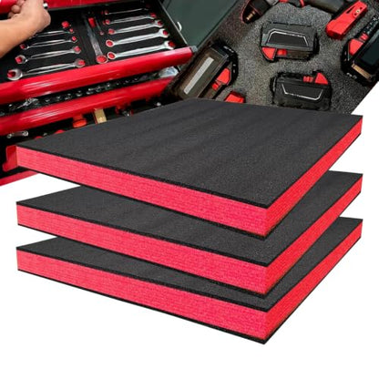 Tool Box Foam 3Pack,22x18x2 Cut-to-Fit Tool Organizer for Drawers - size: 22×18×2-3PCS