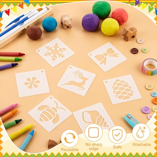 Fainne 100 Pcs 1.5 Inch Small Stencils for Crafts,Letter,Symbol - style: Letter,Symbol