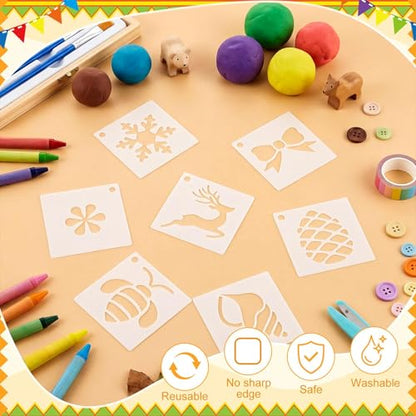 Fainne 100 Pcs 1.5 Inch Small Stencils for Crafts,Letter,Symbol - style: Letter,Symbol