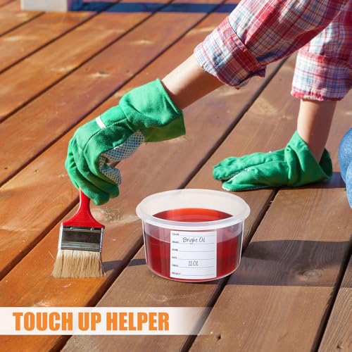 Remerry 8 Sets Paint Container with Stainless Steel Mixing Ball Touch up Storage Cups with Lids Paint Containers Storage Airtight for Repainting(320 ml) - size: 320 ml