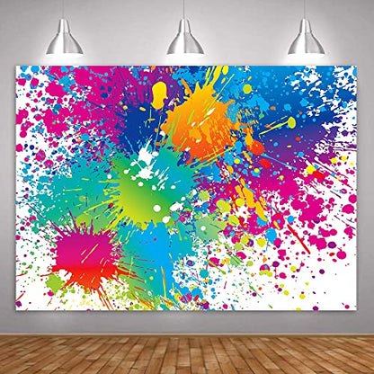 9x6Ft Colorful Splatter Background Abstract Background Paint Splash Backdrop Video Studio Photograph Photo Booth Props Backdrop ME594 - size: 9x6Ft