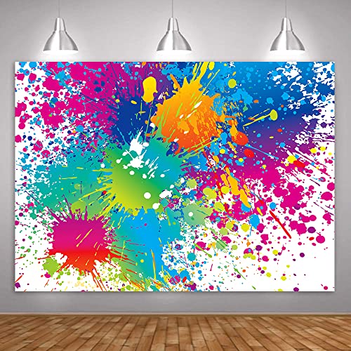 10x7Ft Colorful Splatter Background Abstract Background Paint Splash Backdrop Video Studio Photograph Photo Booth Props Backdrop ME595 - size: 10x7Ft
