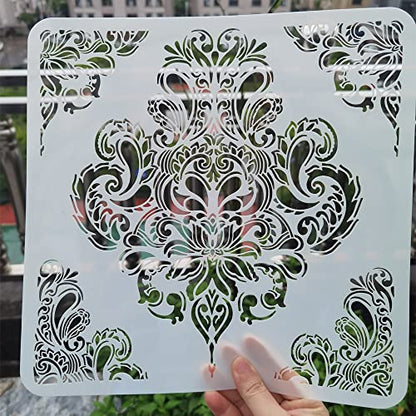 Floral Stencil 12x12 Inch, Large Reusable Stencil for DIY Crafts - style: FLB