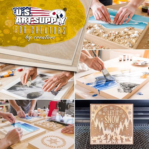 U.S. Art Supply 5" x 7" Unfinished Cradled Wood Panels for Painting - size: 5" x 7"
