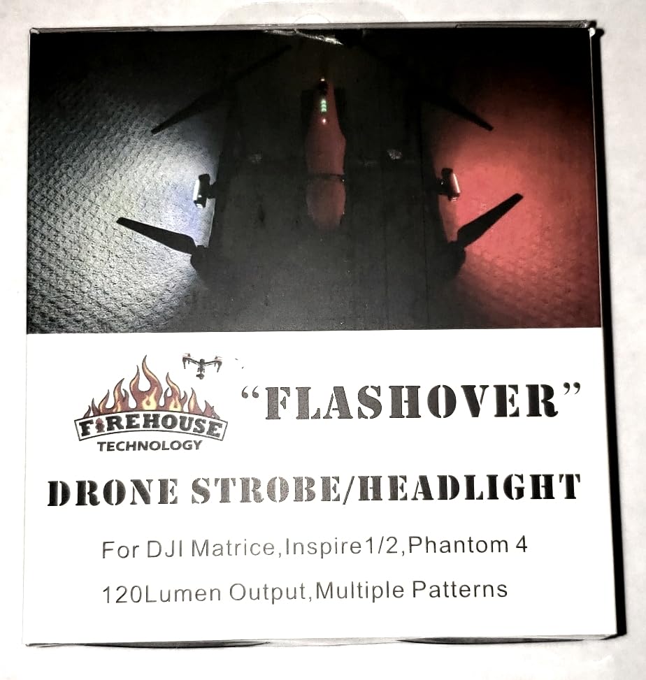 Generic Firehouse Technology Flashover Drone Strobe Kit (Set of Two) Police/Fire Strobe Light Bar Set - White/Blue/Red Strobe Emergency Lighting
