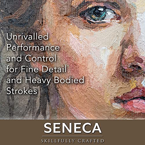 Willow Wolfe Seneca Series 1700 Short-Handle Flat Brush Size 0, Premium Vegan Synthetic Filaments for Acrylic, Oil & Water-Mixable Oils - size: 0