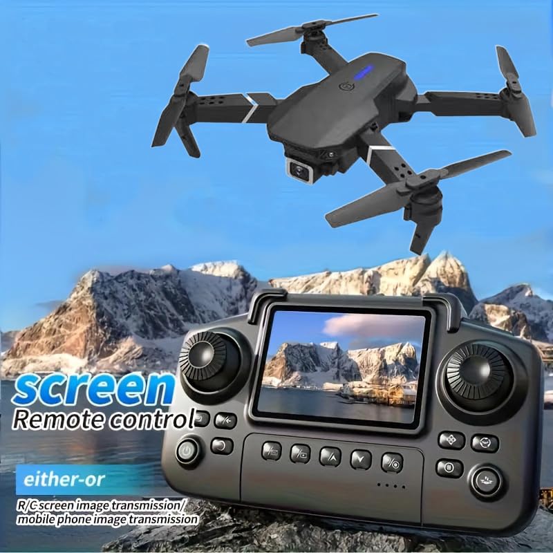 E88max Drone with Screen Controller for Beginners, Foldable Mini Drone.